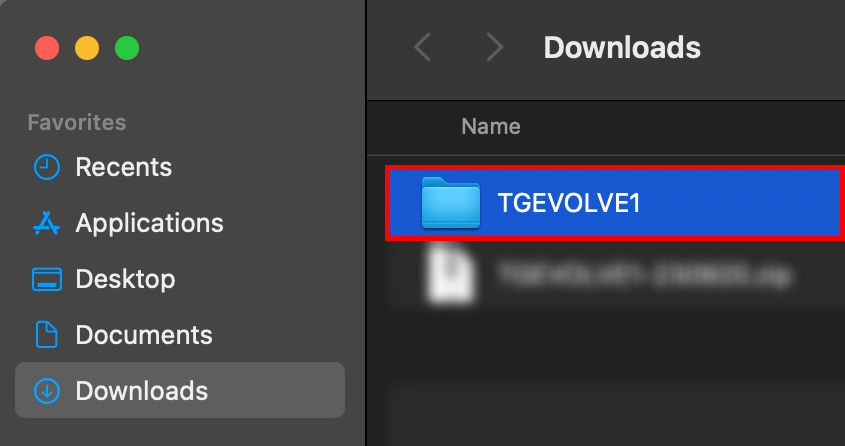 Screenshot highlighting the title folder under 'Downloads'